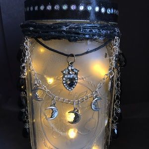 Black jewels encouragement moons lighted mason jar